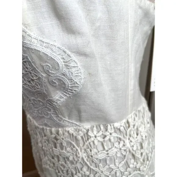 Alice + Olivia Alora Embroidered Crochet Lace Eyelet Floral Maxi Dress Size 4 Maxi